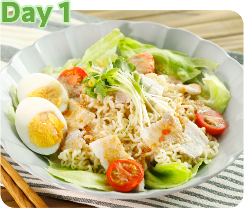 day1ラーメンサラダの画像