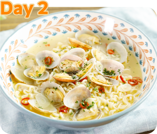 day2ボンゴレ風ラーメンの画像