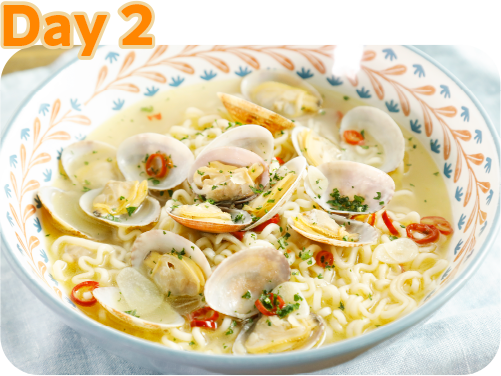 day2ボンゴレ風ラーメンの画像