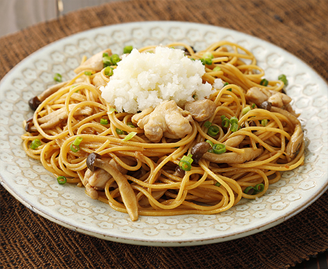 豚生姜焼きの素で♪香味あふれる和風パスタ