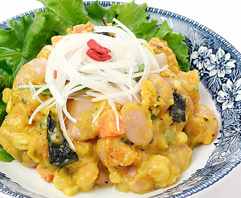 かぼちゃと花豆のサラダ