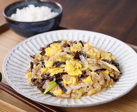 豚肉ときくらげの卵炒め